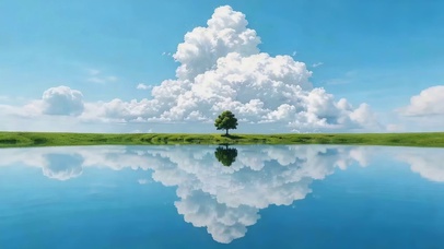 湖边的小树