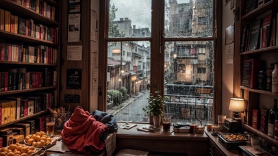 【雨景】书房观雨