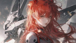 红发机甲少女氛围感动态壁纸