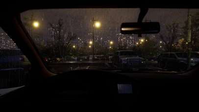 4k车中雨夜