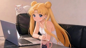 慵懒惬意美少女