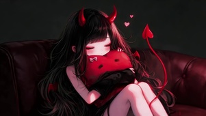 可爱小恶魔女孩