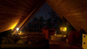 雨夜小木屋