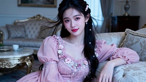 粉裙少女