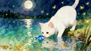喝水猫咪