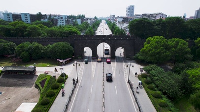 4K湖北荆州古城墙古城