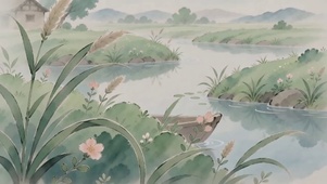 溪流中的小舟