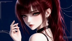 红发酷飒二次元美少女