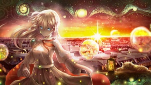 新春 少女和猫
