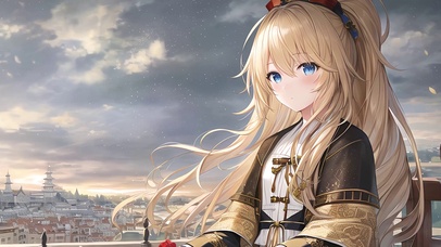 晚霞余晖少女