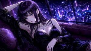 暗夜都市紫发美少女