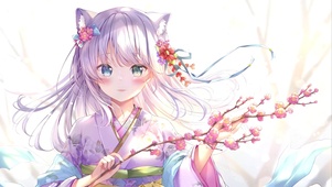 唯美古风花少女