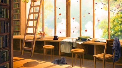 秋季书籍咖啡馆