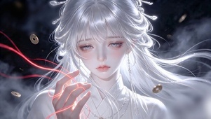 唯美纯白红线少女