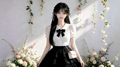 花墙清纯甜美白少女