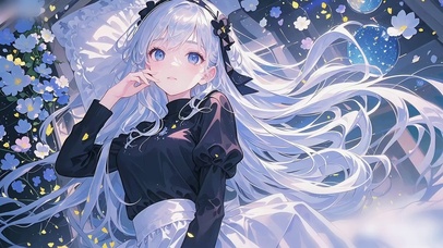 枕着花香的少女