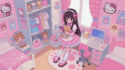 像素风萝莉少女的房间
