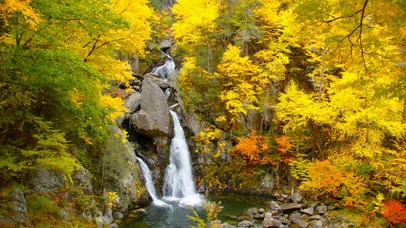 唯美秋天山间瀑布