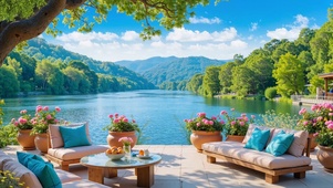 唯美的湖景
