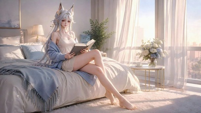 暖阳卧室狐耳少女心月狐