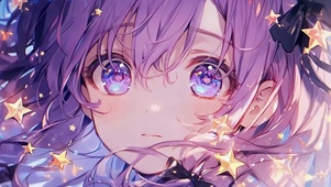 紫发动漫插画女孩