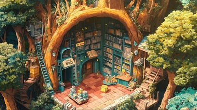 静谧森林童话树洞书屋