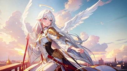 战神 天使的银发美少女