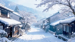 雪落古街