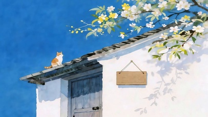 檐下猫与春
