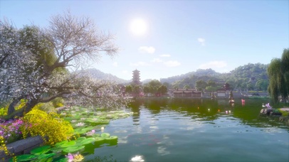 唯美古风三月春江湖畔