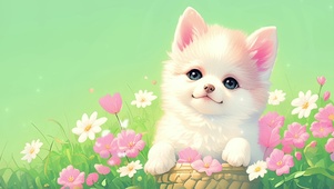 绿色护眼清新小狗