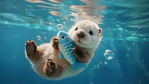 可爱小水獭
