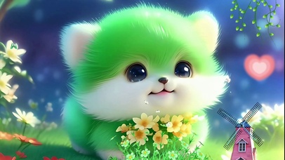 4K 高清 风车博美小可爱