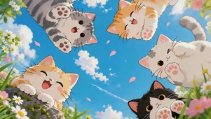 草地上可爱猫咪