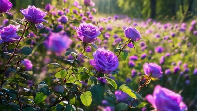 阳光下的紫玫瑰