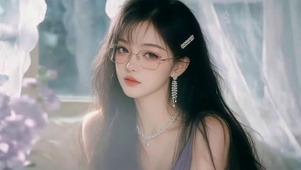 治愈可爱文静女孩