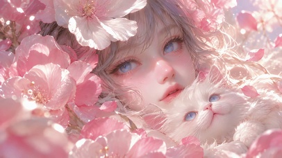 花海少女小白猫