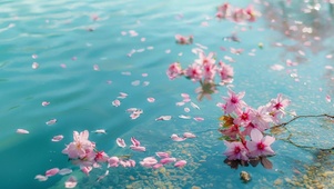 水中落花