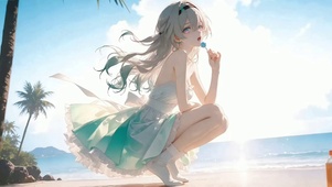 海边甜美女孩