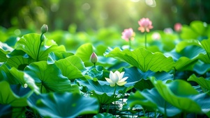 绿色护眼治愈荷花