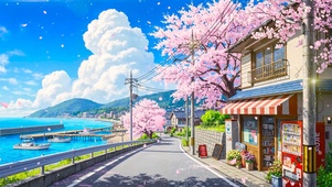 樱花海边公路