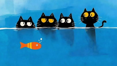 一群贪吃的猫 