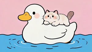 可爱小鸭子猫咪