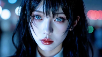 8K超现实写实颜值氛围女孩特写