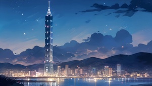 4K 夜空下的高塔