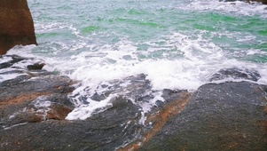 4K海浪礁石自然风景