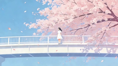 樱花天桥女孩