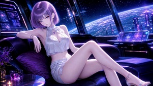 紫发赛博太空美少女