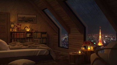 4K巴黎雨夜公寓