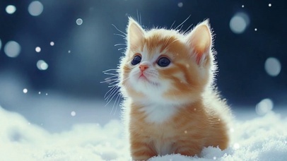 雪中萌猫咪